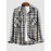 Men's Daily Casual Plaid Flap Cargo Pockets Button Up Long Sleeve Flannel Shirt Jacket Shacket